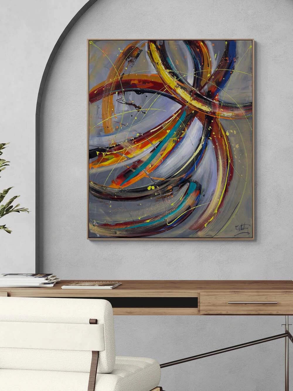 Soyut Sanatın Derinliği Yağlı Boya Tablosu