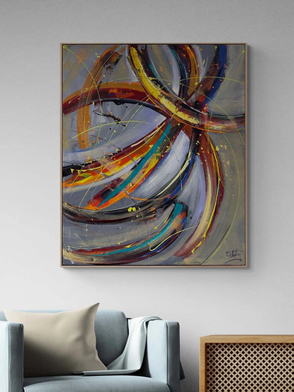 Soyut Sanatın Derinliği Yağlı Boya Tablosu