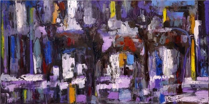 Renkli Soyutlamalar Yağlı Boya Tablosu