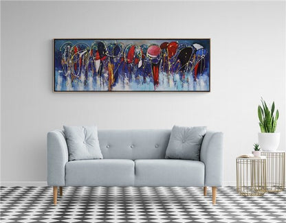 Şemsiyelerin Altında Dans Yağlı Boya Tablosu