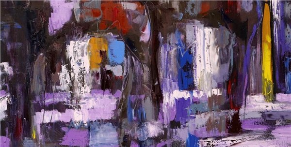 Renkli Soyutlamalar Yağlı Boya Tablosu