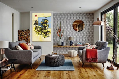 Sarının Siyah Karmaşası Yağlı Boya Tablosu