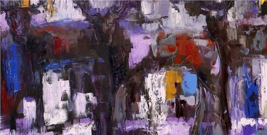 Renkli Soyutlamalar Yağlı Boya Tablosu