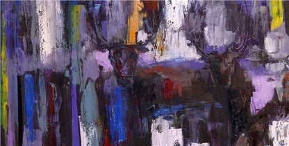 Renkli Soyutlamalar Yağlı Boya Tablosu