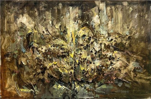 Soyut Gece Rüyası Yağlı Boya Tablosu