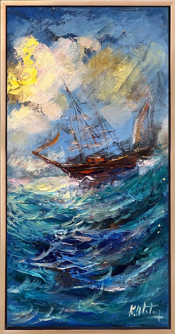 Suyun Üzerinde Yelken Yağlı Boya Tablosu
