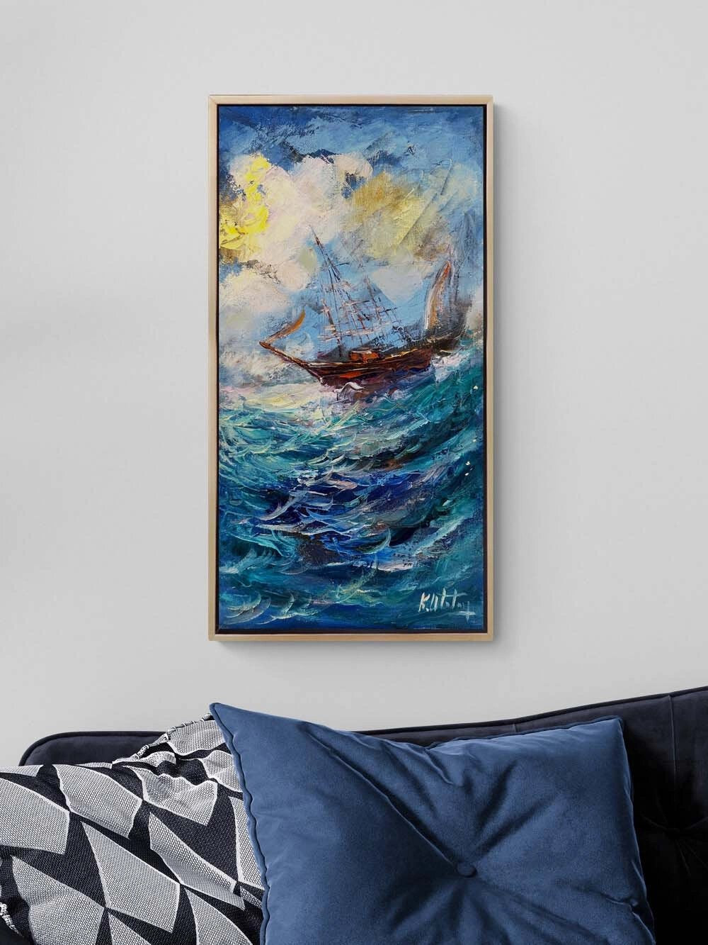 Suyun Üzerinde Yelken Yağlı Boya Tablosu