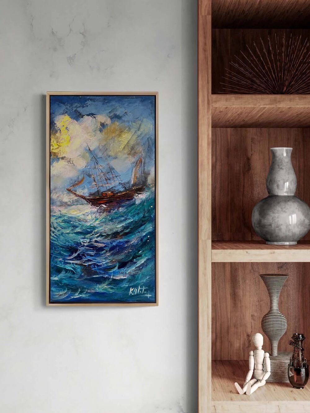 Suyun Üzerinde Yelken Yağlı Boya Tablosu