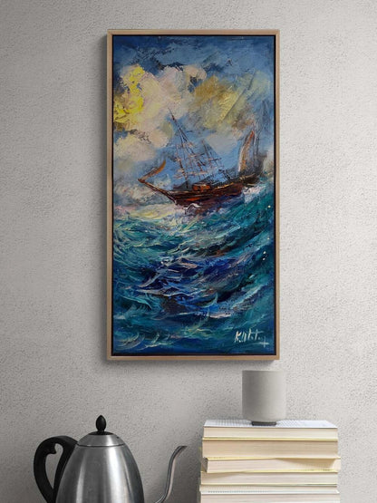 Suyun Üzerinde Yelken Yağlı Boya Tablosu