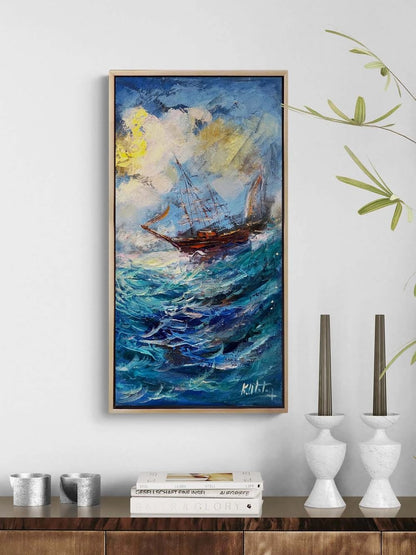 Suyun Üzerinde Yelken Yağlı Boya Tablosu