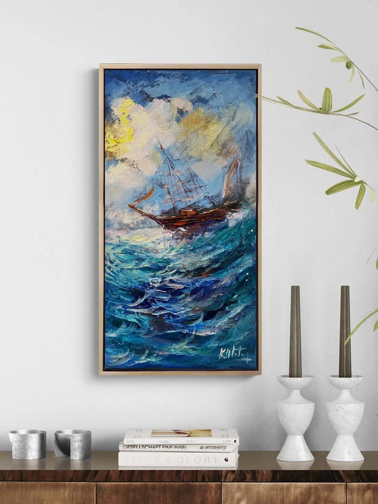 Suyun Üzerinde Yelken Yağlı Boya Tablosu