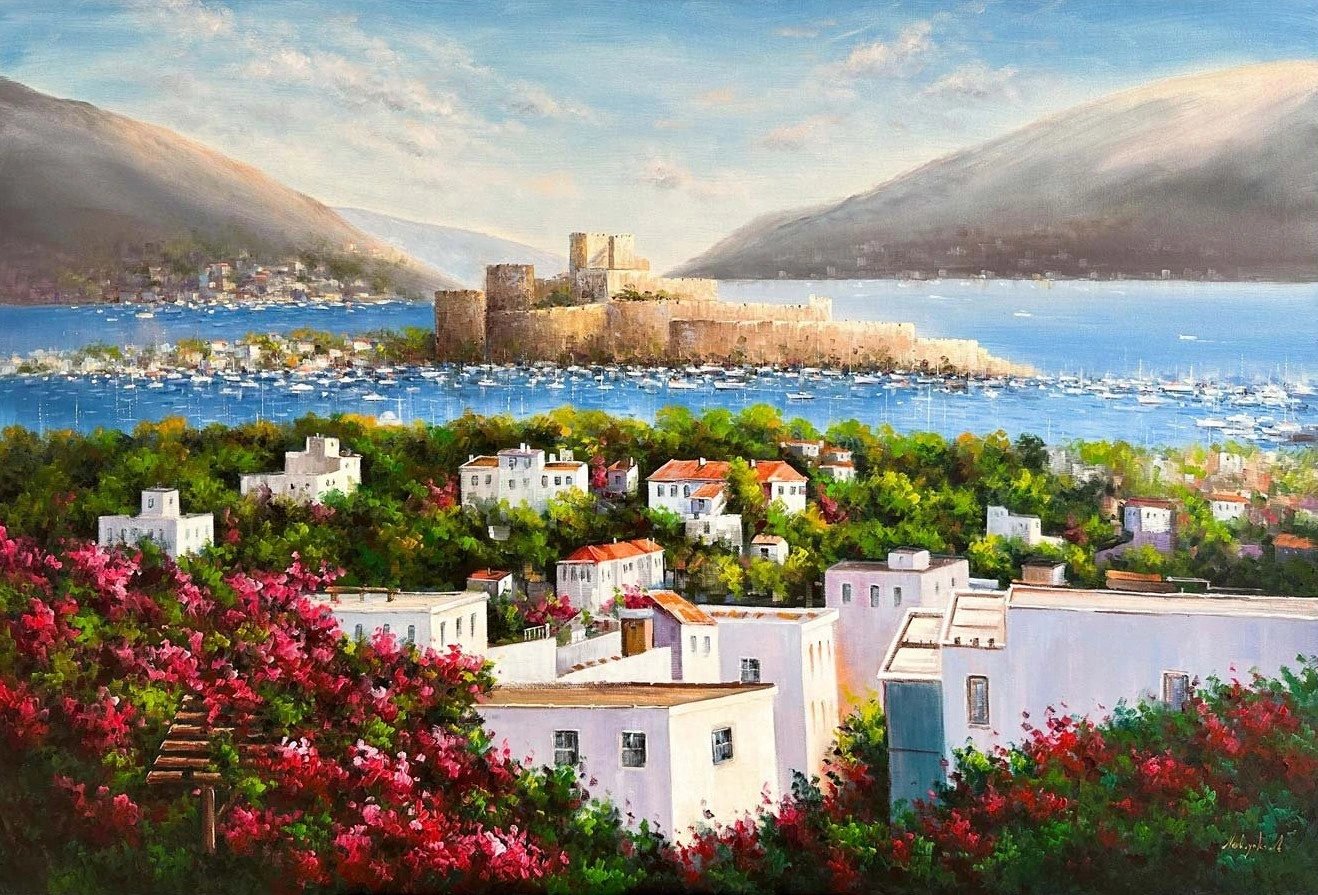 Tarihi Bodrum Kalesi Yağlı Boya Tablosu