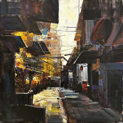 Tarihi Sokak İzleri Yağlı Boya Tablosu