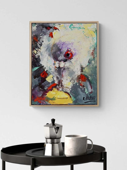 Taşların Üzerinde Güvercinler Yağlı Boya Tablosu