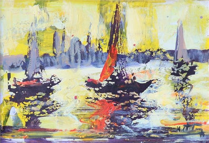 Tekne Serüveni Yağlı Boya Tablosu