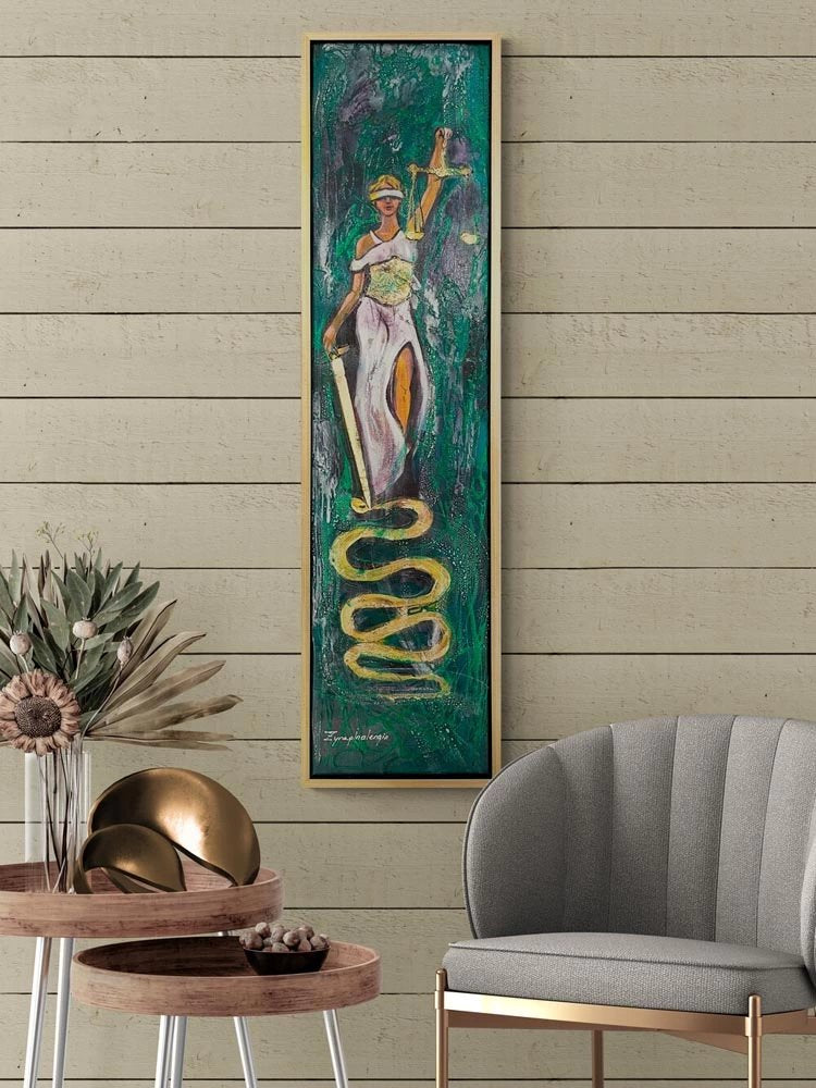 Terazi ve Kılıç Yağlı Boya Tablosu