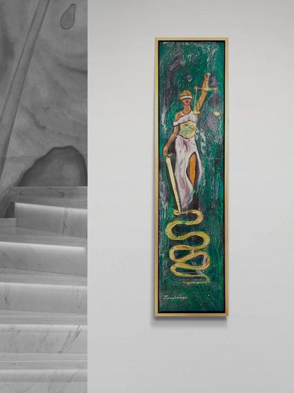 Terazi ve Kılıç Yağlı Boya Tablosu