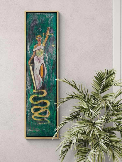 Terazi ve Kılıç Yağlı Boya Tablosu