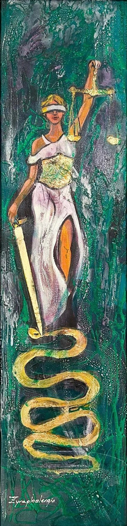 Terazi ve Kılıç Yağlı Boya Tablosu