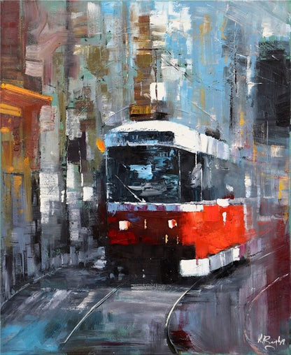 Tramvay Yolu Yağlı Boya Tablosu
