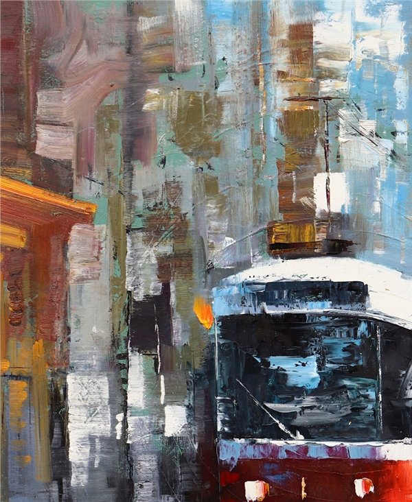 Tramvay Yolu Yağlı Boya Tablosu