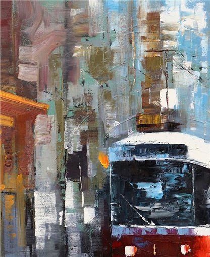 Tramvay Yolu Yağlı Boya Tablosu