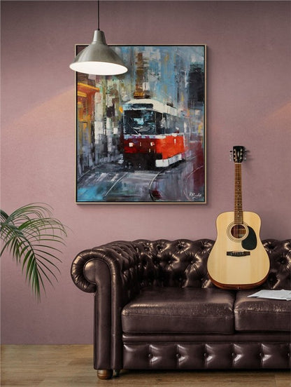 Tramvay Yolu Yağlı Boya Tablosu