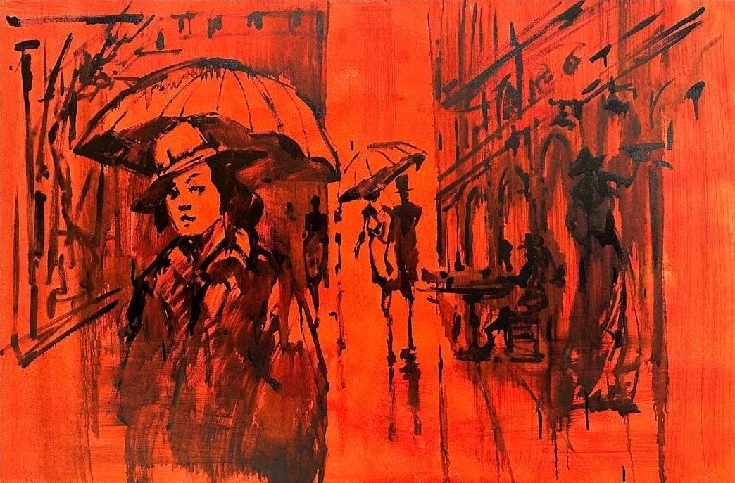 Turuncu Sokağın Sırrı Yağlı Boya Tablosu