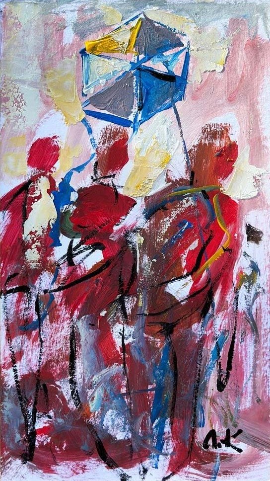 Uçurtmanın Dansı Yağlı Boya Tablosu