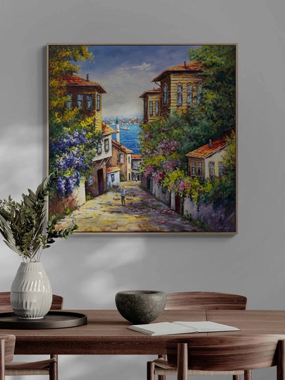 Üsküdar'ın Eski Sokakları Yağlı Boya Tablosu