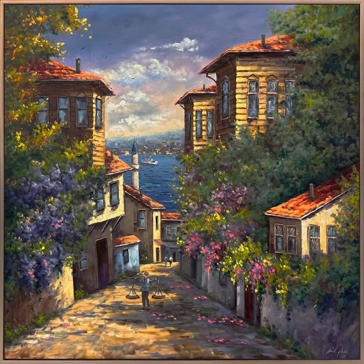 Üsküdar'ın Eski Sokakları Yağlı Boya Tablosu