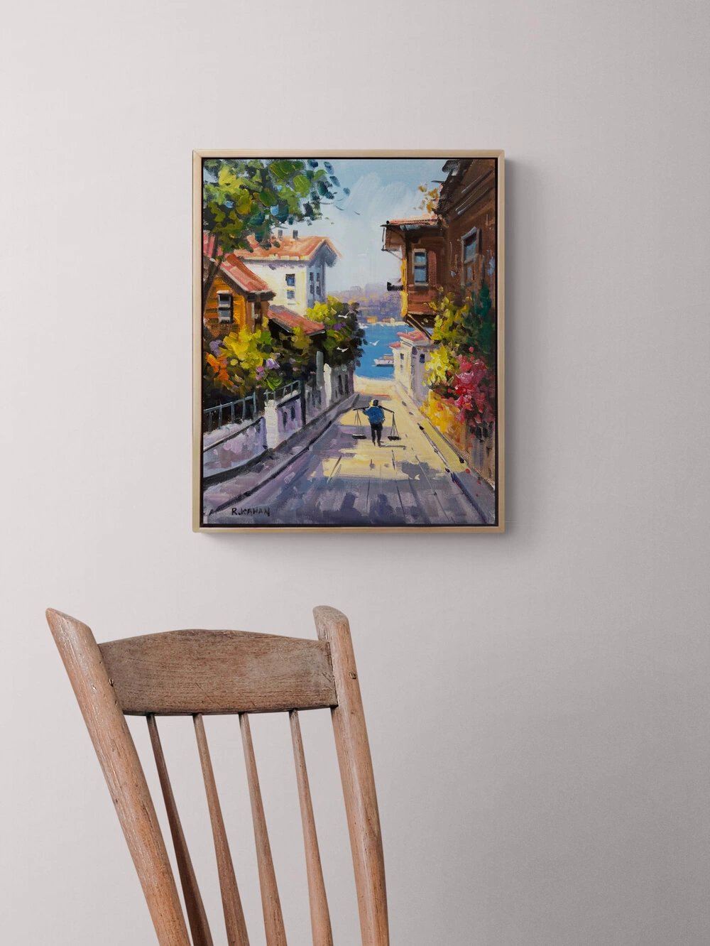 Üsküdar Sokakları Yağlı Boya Tablosu