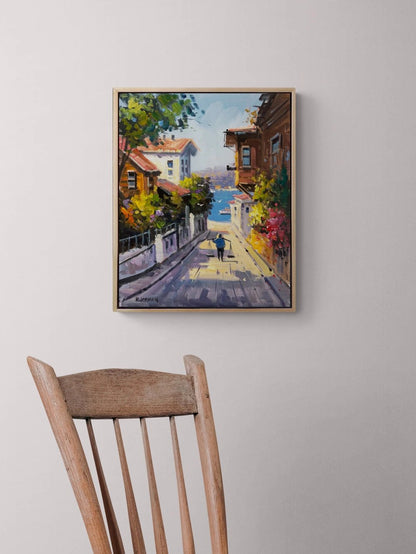 Üsküdar Sokakları Yağlı Boya Tablosu