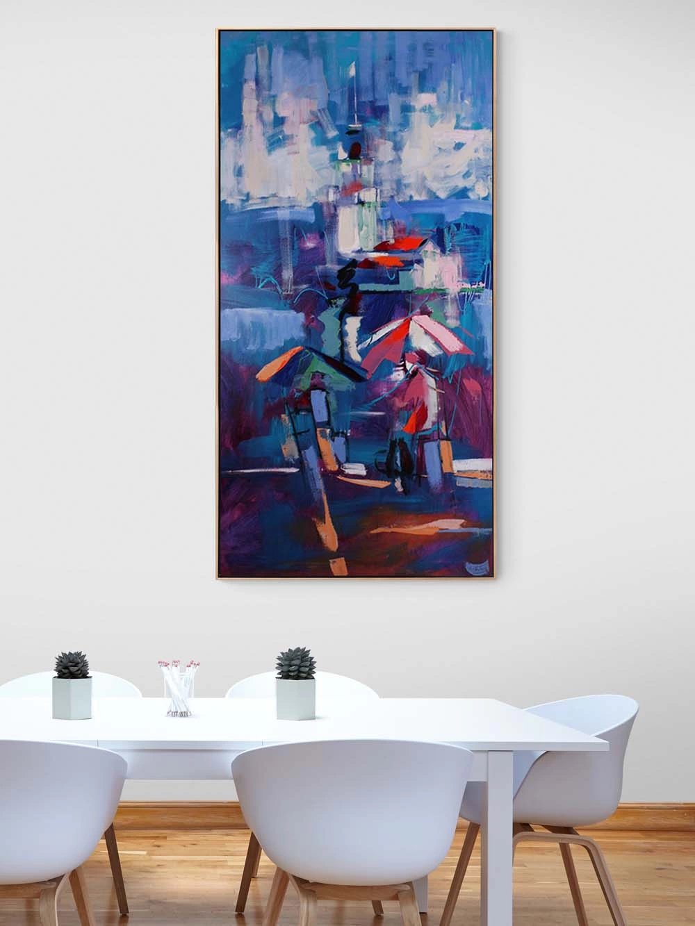 Yağmurda Kız Kulesi Yağlı Boya Tablosu