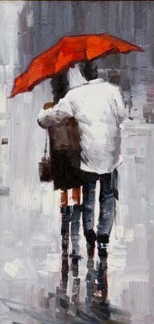 Yağmurla Gelen Hatıra Yağlı Boya Tablosu