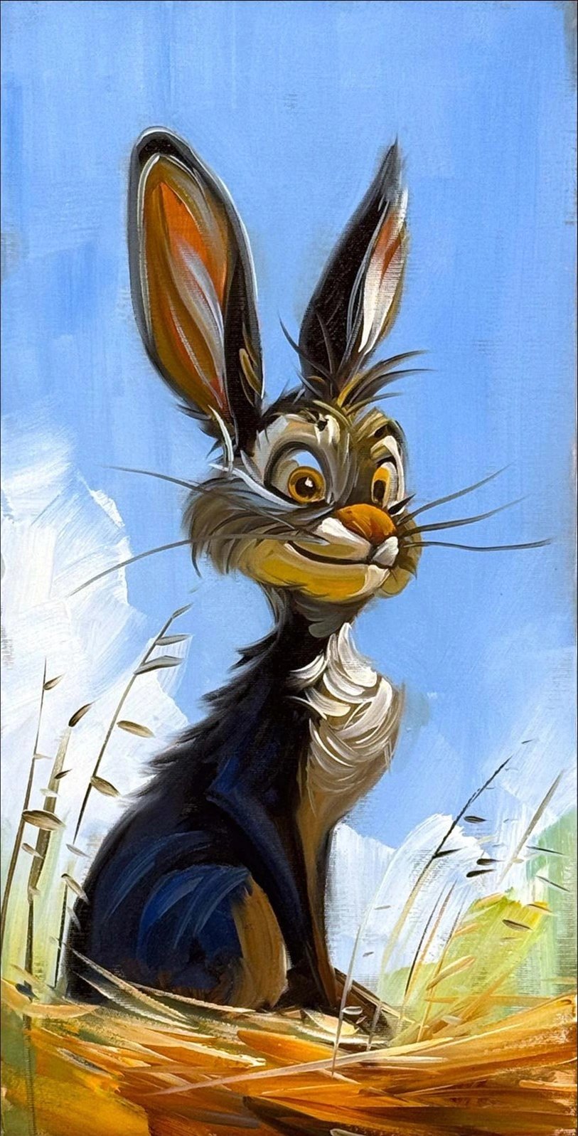 Yaşlı Tavşan Yağlı Boya Tablosu