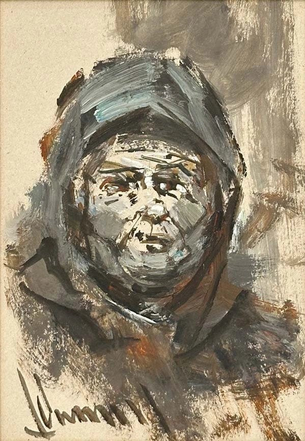 Yaşlılığın İzleri Yağlı Boya Tablosu