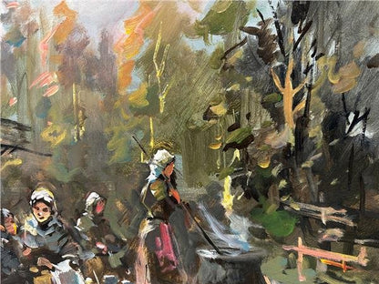 Yaylada İmece Yağlı Boya Tablosu