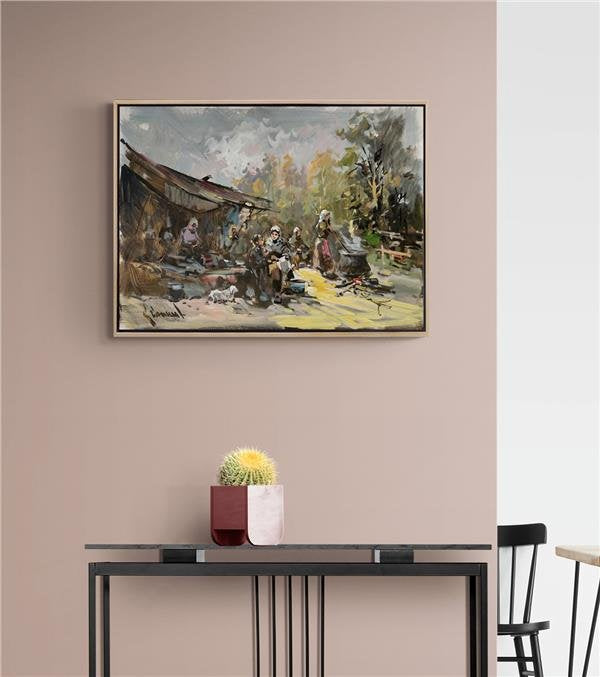 Yaylada İmece Yağlı Boya Tablosu