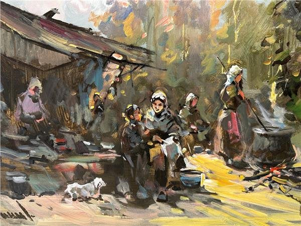 Yaylada İmece Yağlı Boya Tablosu