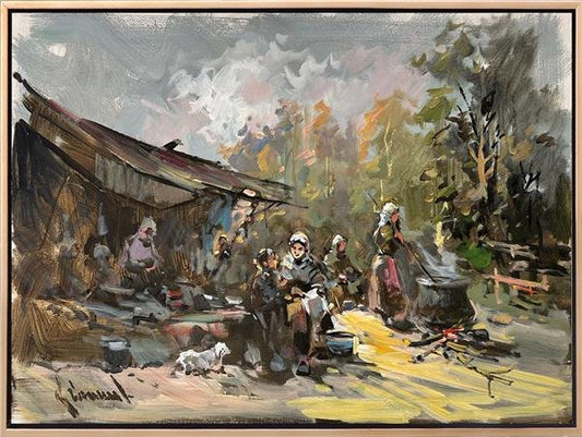 Yaylada İmece Yağlı Boya Tablosu