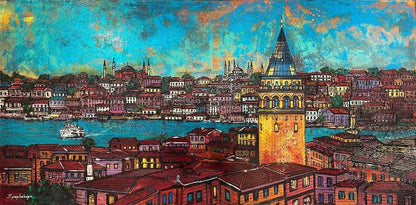 Yedi Tepeden Bir Aşk Yağlı Boya Tablosu