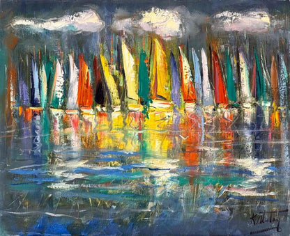 Yelken Zamanı Yağlı Boya Tablosu