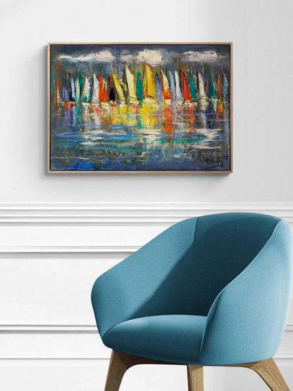 Yelken Zamanı Yağlı Boya Tablosu