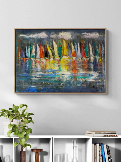 Yelken Zamanı Yağlı Boya Tablosu