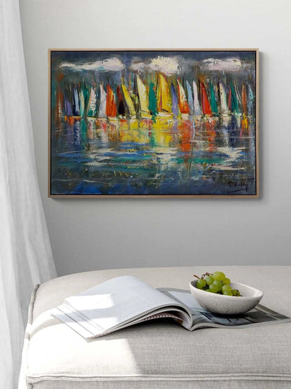 Yelken Zamanı Yağlı Boya Tablosu