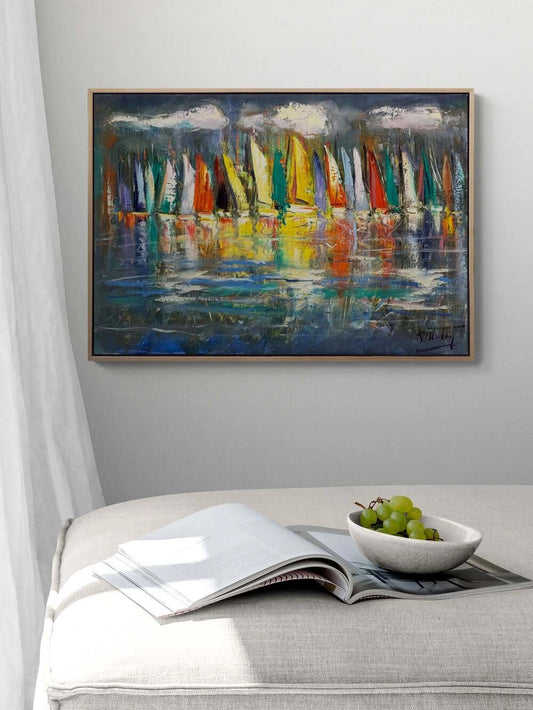 Yelken Zamanı Yağlı Boya Tablosu