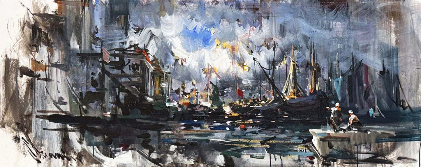 Yelkenler Arasında Yağlı Boya Tablosu