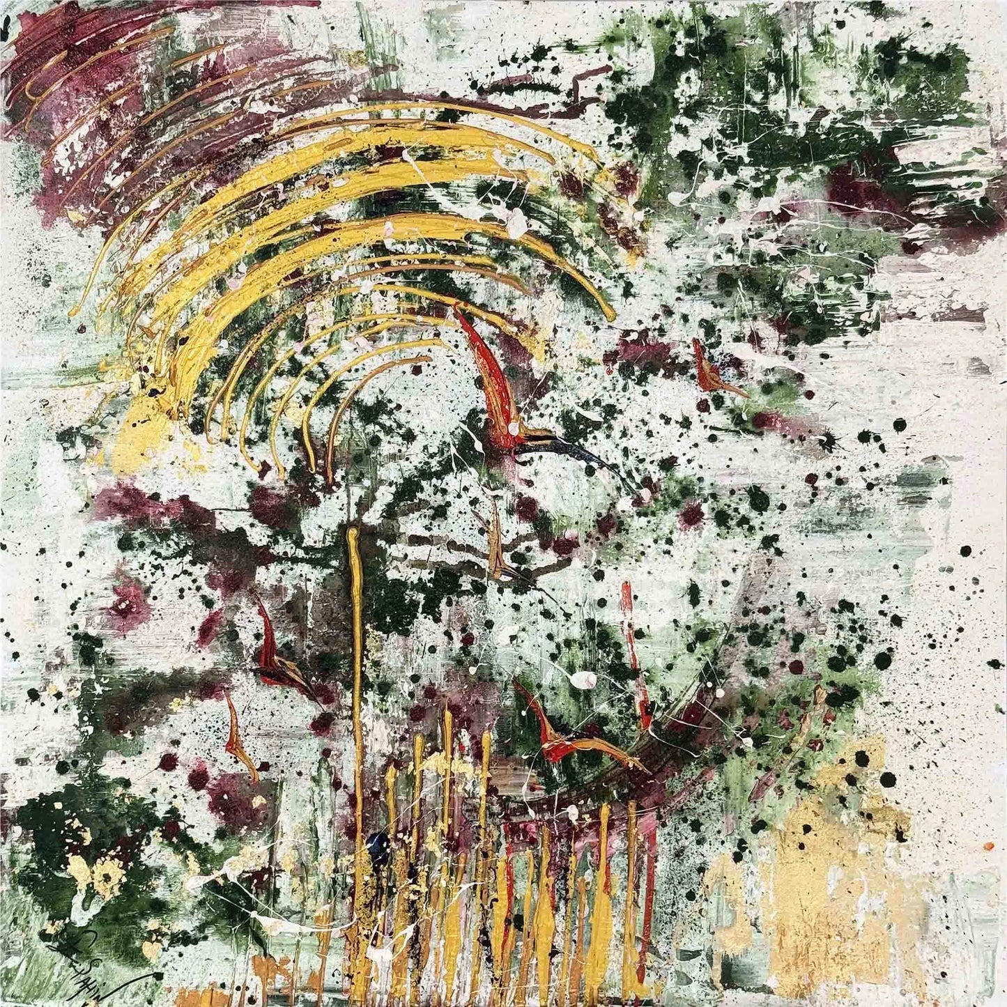 Yeşilin İçinden Yağlı Boya Tablosu