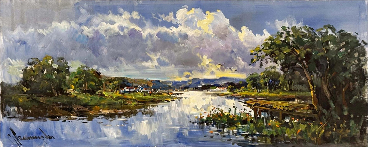 Yeşilin Kucağında Yağlı Boya Tablosu